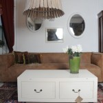 שולחן סלון לבן עם אחסון