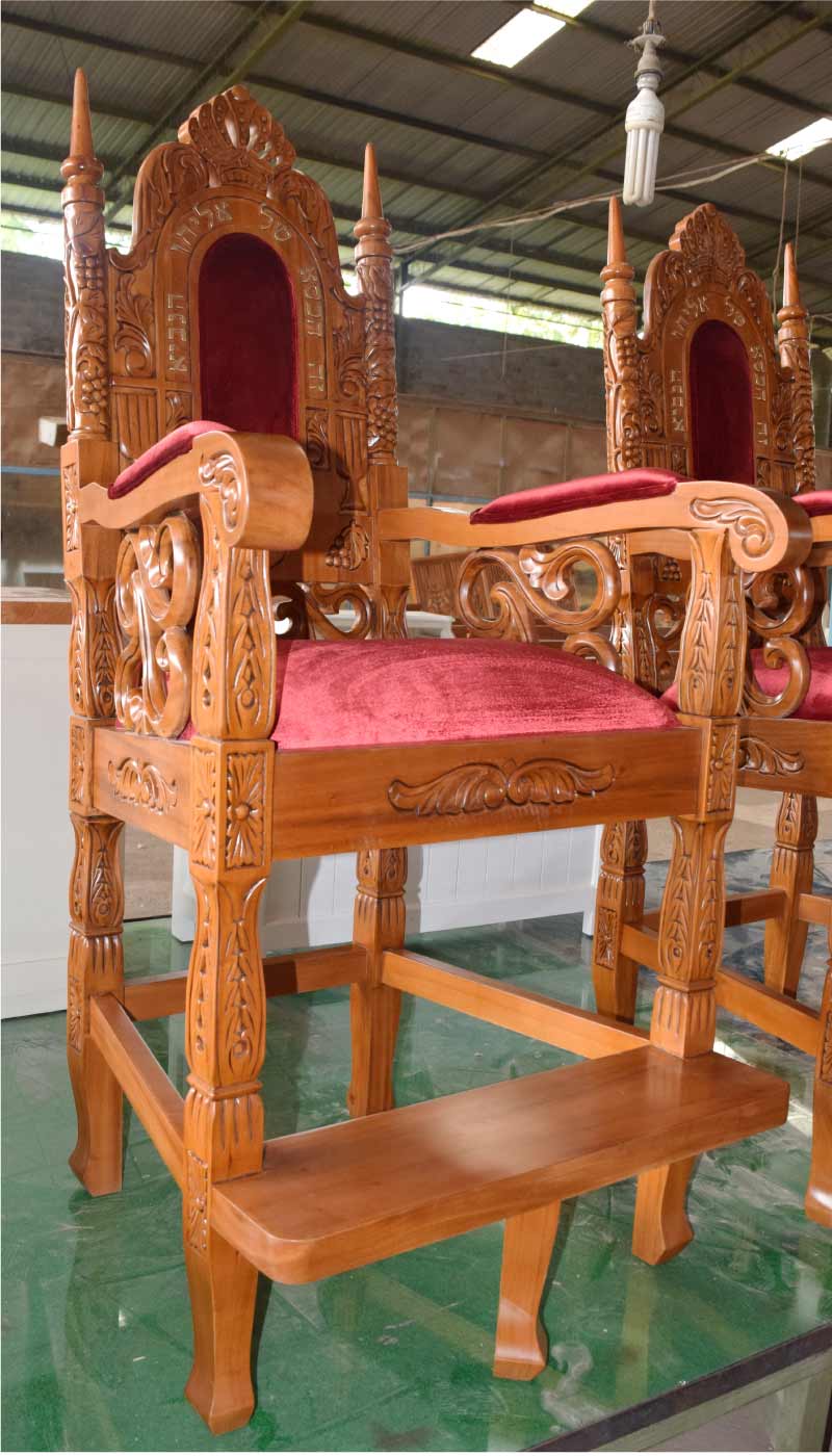  כיסא אליהו הנביא קטיפה אדומה חלקה
